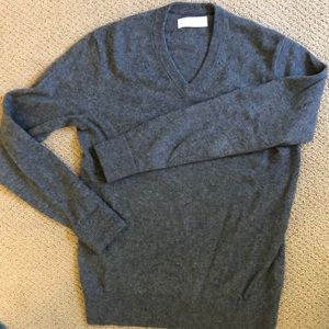 Everlane Mens Gray Cashmere V-Neck Sweater XS
